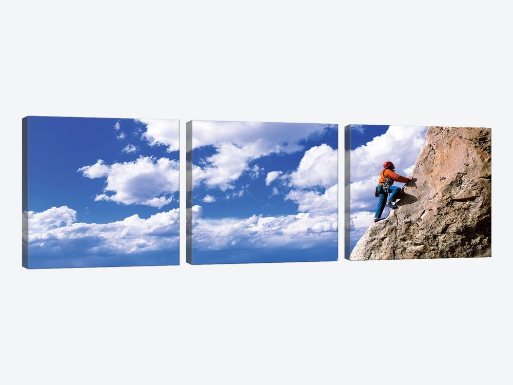 Rock Climbing Grand Teton National Park WY by Panoramic Images 3-piece Canvas Art Print