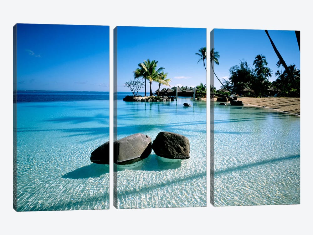 Resort Tahiti French Polynesia by Panoramic Images 3-piece Canvas Art Print