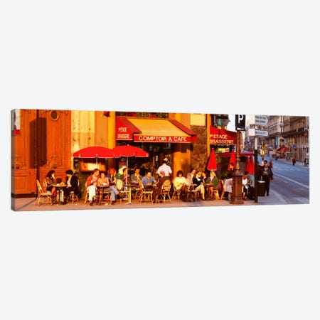 Outdoor Cafe, Paris, France Canvas Print #PIM120} by Panoramic Images Art Print