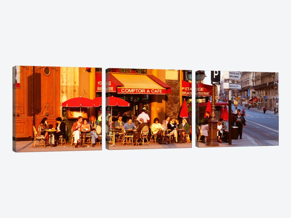 Outdoor Cafe, Paris, France by Panoramic Images 3-piece Art Print