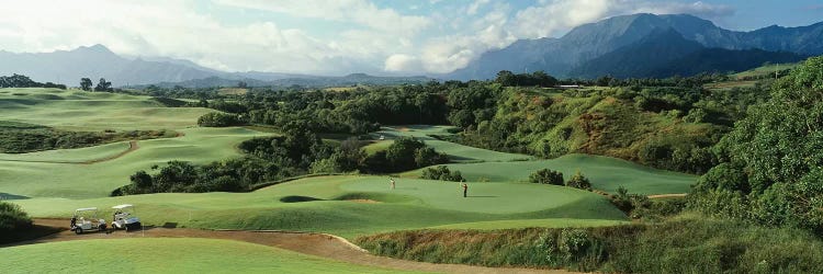 High angle view of a golf course, Princeville Golf Course, Princeville, Kauai County, Hawaii, USA