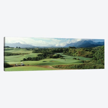 High angle view of a golf course, Princeville Golf Course, Princeville, Kauai County, Hawaii, USA Canvas Print #PIM12111} by Panoramic Images Art Print
