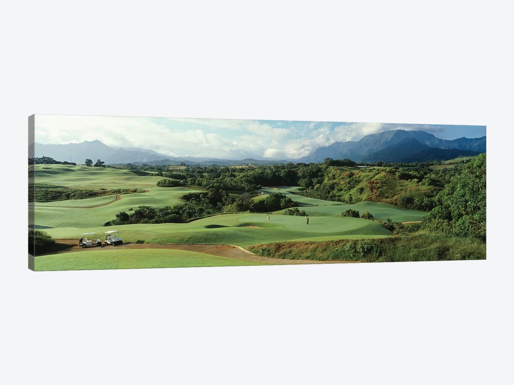 High angle view of a golf course, Princeville Golf Course, Princeville, Kauai County, Hawaii, USA by Panoramic Images 1-piece Art Print