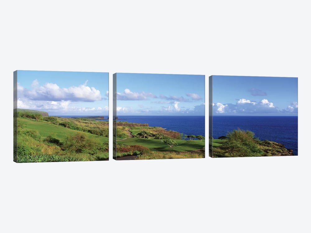 Golf Course, Manalee Bay, Lanai, Hawaii, USA by Panoramic Images 3-piece Art Print