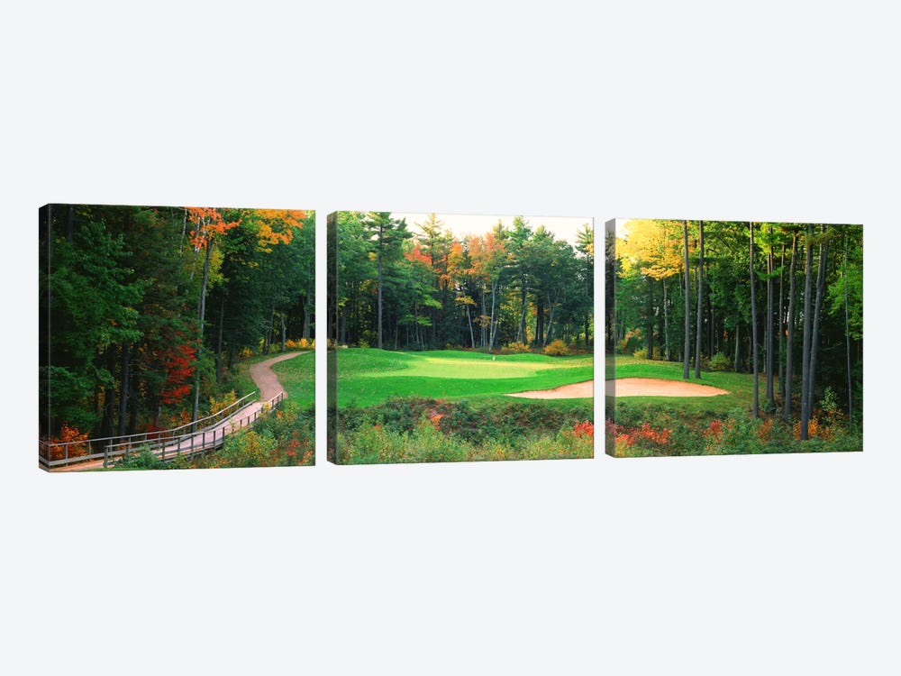 Secluded Hole On An Autumn Day, New England, USA by Panoramic Images 3-piece Canvas Artwork
