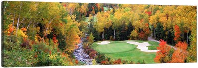 Creekside Green On An Autumn Day, New England, USA Canvas Art Print - Golf Art