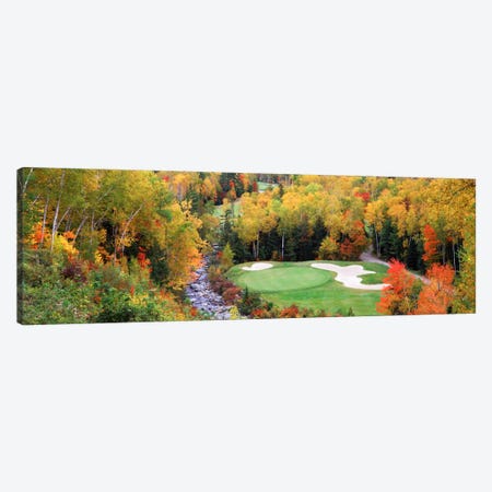 Creekside Green On An Autumn Day, New England, USA Canvas Print #PIM12139} by Panoramic Images Canvas Art Print