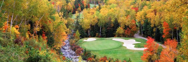 Panoramic Images: Creekside Green On An Autumn Day, New England, USA by Panoramic Images