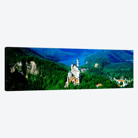 Aerial View, Neuschwanstein Castle, Schwangau, Bavaria, Germany Canvas Print #PIM1213} by Panoramic Images Canvas Artwork