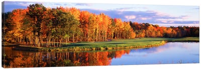 Autumn Golf Course Landscape, New England, USA Canvas Art Print - Golf Art