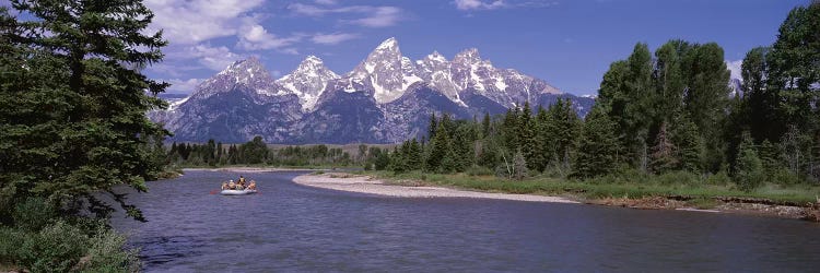 Inflatable raft in a river, Grand Teton National Park, Wyoming, USA