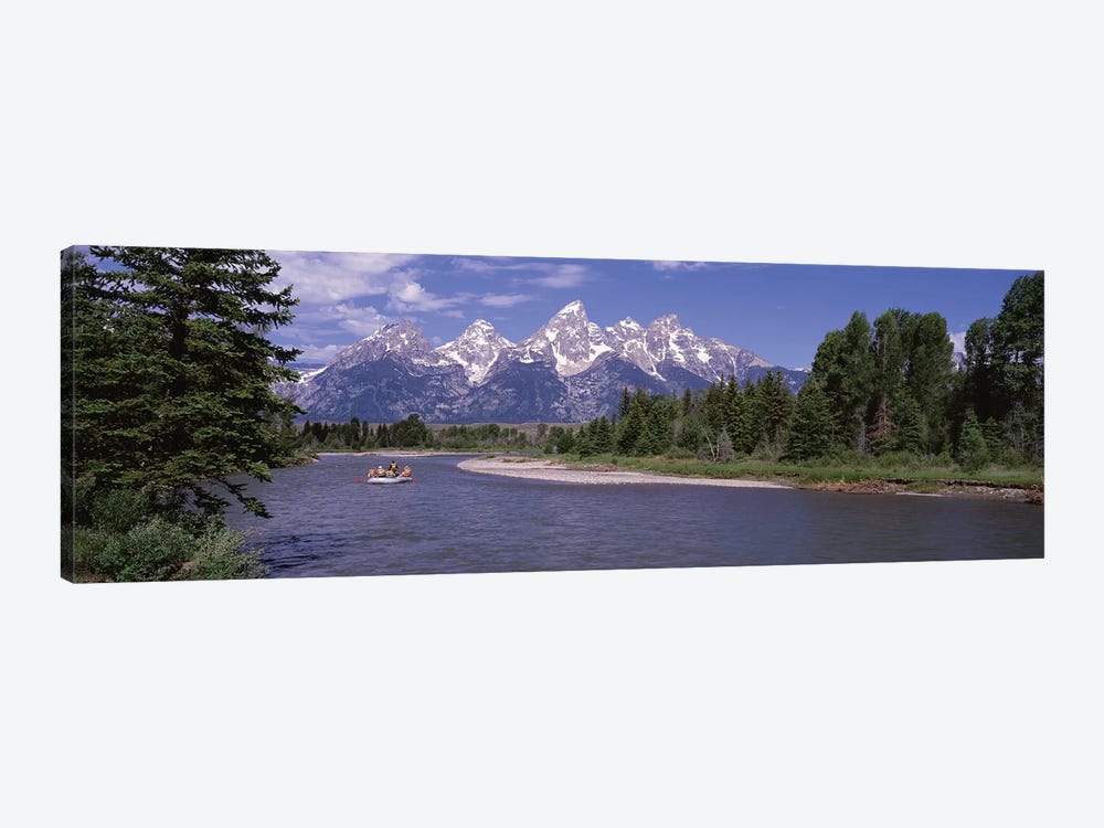 Inflatable raft in a river, Grand Teton National Park, Wyoming, USA by Panoramic Images 1-piece Canvas Wall Art