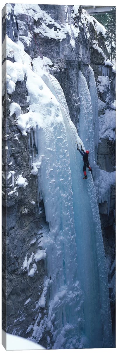 Ice Climber Marble Canyon Kootenay National Park British Columbia Canada Canvas Art Print - Extreme Sports