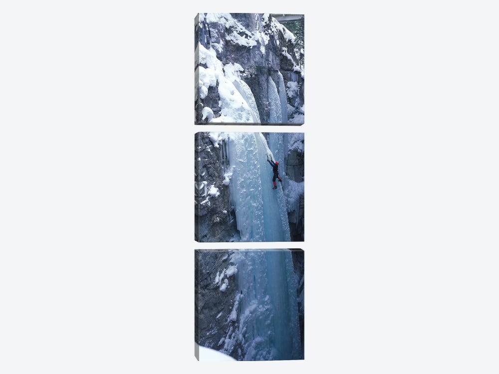 Ice Climber Marble Canyon Kootenay National Park British Columbia Canada by Panoramic Images 3-piece Canvas Print
