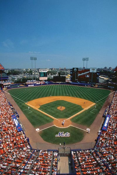 Kids Sports Art: High Angle view of Mets Game at Shea Stadium by Panoramic Images