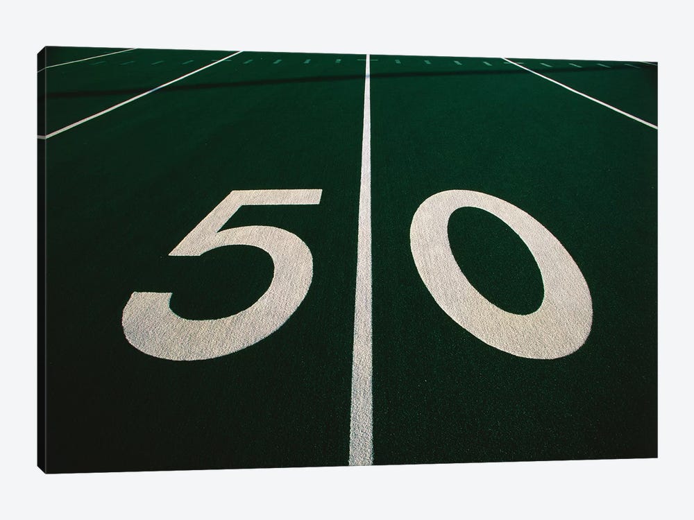 50 Yard Line of Football Field by Panoramic Images 1-piece Canvas Print