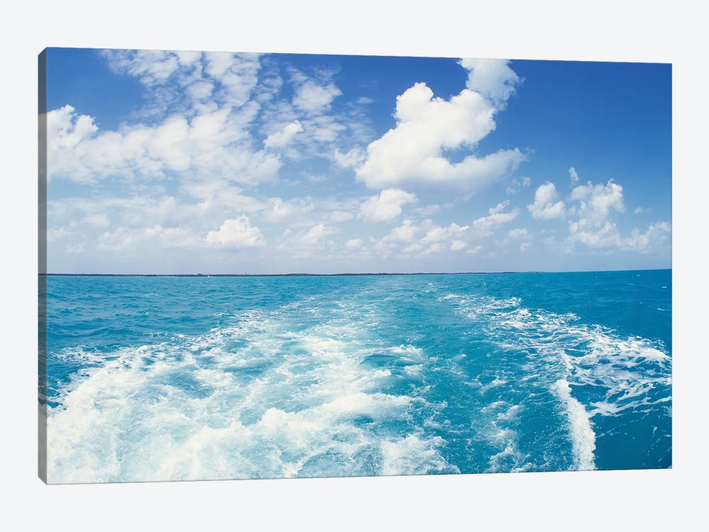 Atlantic Ocean and Boat Wake Florida Keys FL by Panoramic Images 1-piece Canvas Art Print