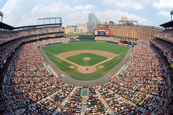 Maryland: Aerial View, Oriole Park At Camden Yards, Baltimore, Maryland, USA by Panoramic Images