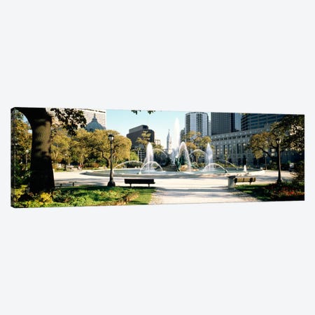 Fountain in a park, Swann Memorial Fountain, Logan Circle, Philadelphia, Philadelphia County, Pennsylvania, USA Canvas Print #PIM1223} by Panoramic Images Canvas Print