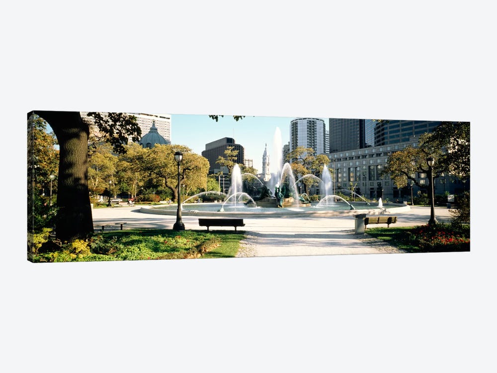 Fountain in a park, Swann Memorial Fountain, Logan Circle, Philadelphia, Philadelphia County, Pennsylvania, USA by Panoramic Images 1-piece Canvas Art