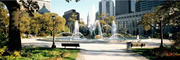 Pennsylvania: Fountain in a park, Swann Memorial Fountain, Logan Circle, Philadelphia, Philadelphia County, Pennsylvania, USA by Panoramic Images