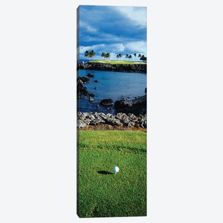 High angle view of a golf ball on a tee in a golf Course, Hawaii, USA Canvas Print #PIM12245} by Panoramic Images Canvas Wall Art