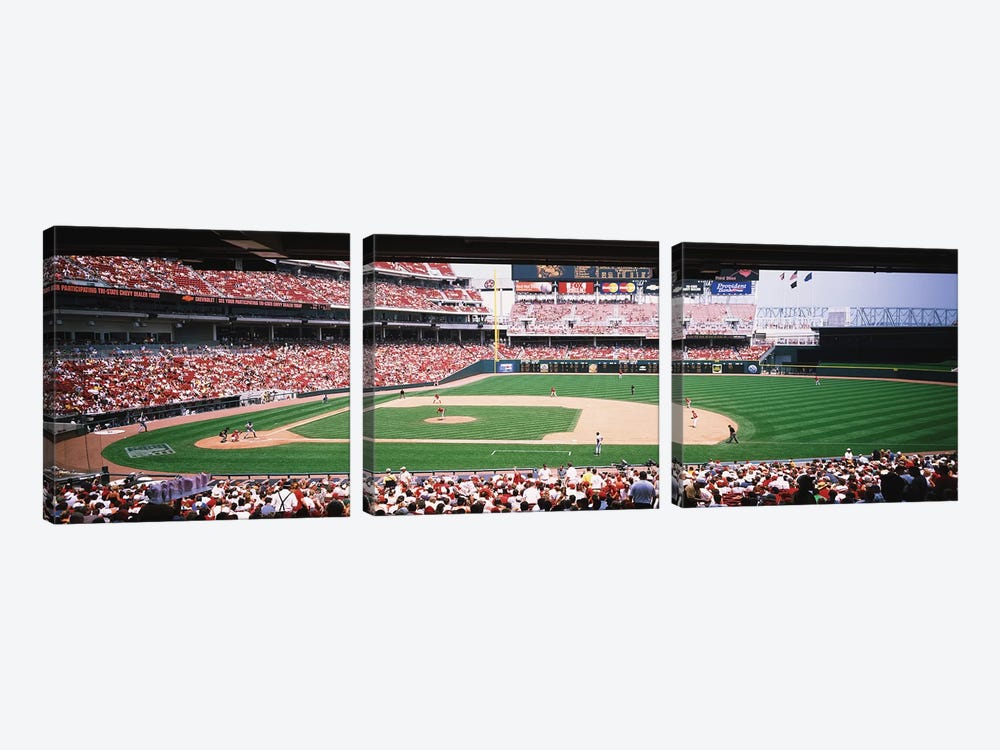 Great American Ballpark First Base Line Cincinnati OH by Panoramic Images 3-piece Canvas Artwork