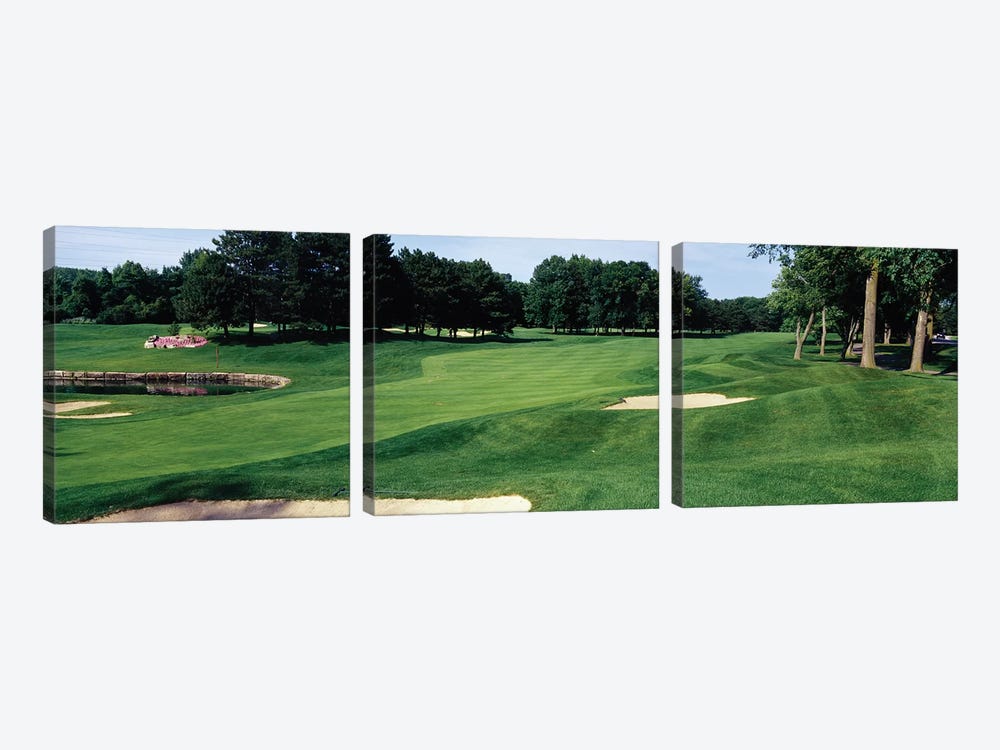 Trees in a golf course, Whirlpool Golf Course, Niagra Falls, Ontario, Canada by Panoramic Images 3-piece Canvas Wall Art