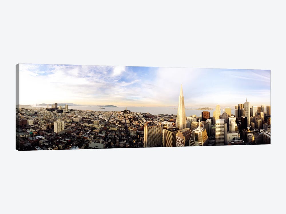 High angle view of a cityTransamerica Building, San Francisco, California, USA by Panoramic Images 1-piece Canvas Print