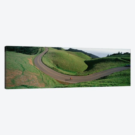 Lone Cyclist, Bolinas Ridge, Marin County, California, USA Canvas Print #PIM12272} by Panoramic Images Canvas Wall Art