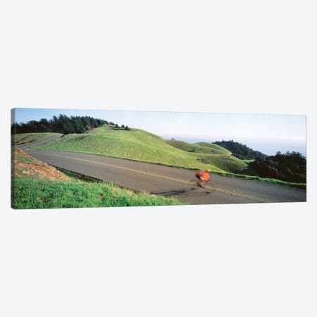 High Angle view of Man riding a bicycle, Bolinas Ridge, Marin County, California, USA Canvas Print #PIM12275} by Panoramic Images Art Print