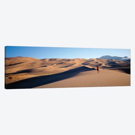 Close up of Woman running in the desert, Great Sand Dunes National Monument, Colorado, USA Canvas Print #PIM12285} by Panoramic Images Canvas Wall Art