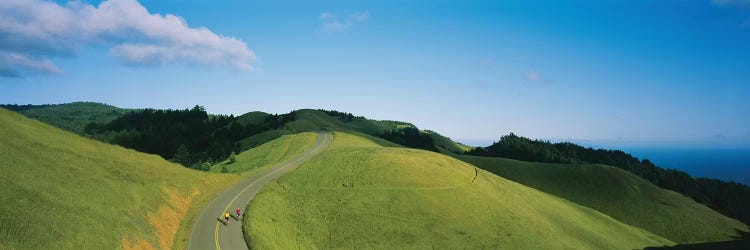 High Angle View Of Two People Cycling On The Road, Marin County, California, USA by Panoramic Images wall art