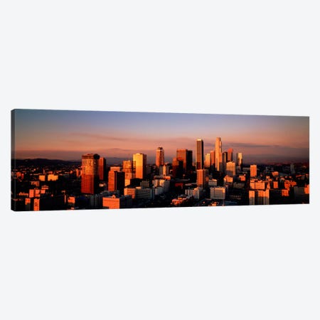 Skyline At Dusk, Los Angeles, California, USA Canvas Print #PIM1228} by Panoramic Images Canvas Print