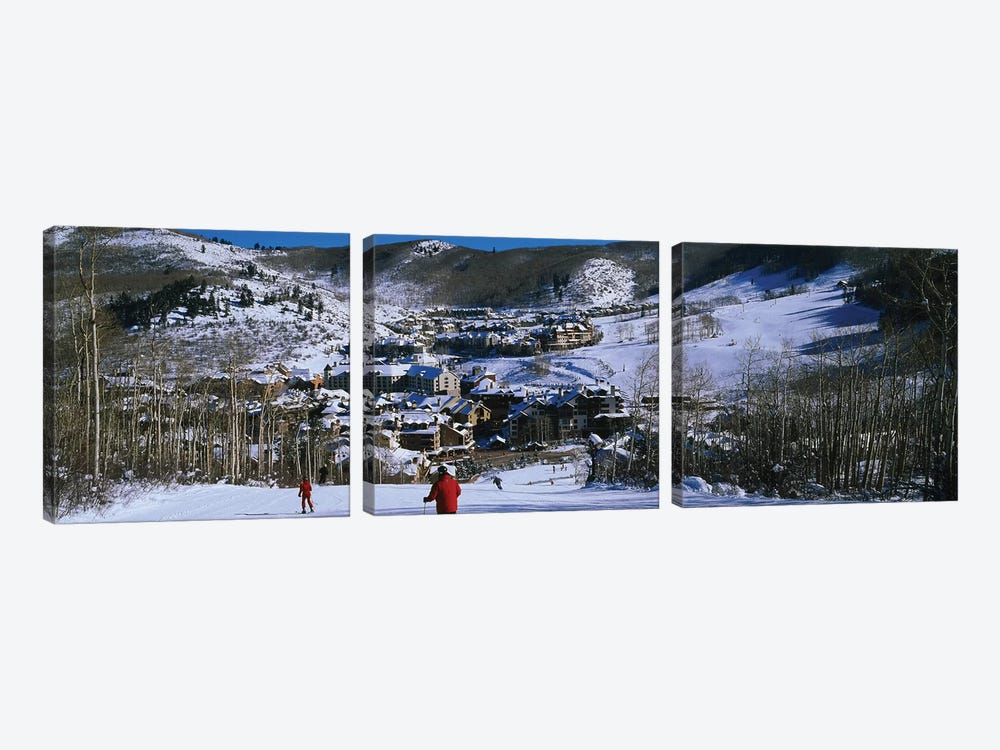 Skiers skiing, Beaver Creek Resort, Colorado, USA by Panoramic Images 3-piece Canvas Art Print