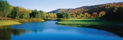 Lake on a golf course, The Raven Golf Club, Showshoe, West Virginia, USA by Panoramic Images framed canvas print