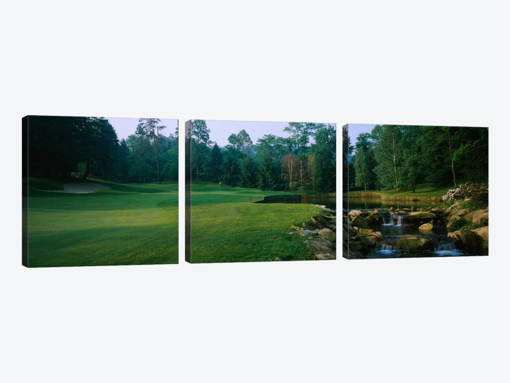 Creekside Hole, Laurel Valley Golf Club, Westmoreland County, Pennsylvania, USA by Panoramic Images 3-piece Canvas Art Print