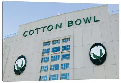 Low angle view of an American football stadium, Cotton Bowl Stadium, Fair Park, Dallas, Texas, USA Canvas Art Print - Football Art