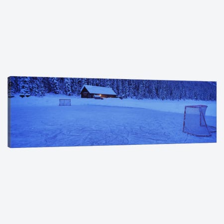 Makeshift Hockey Rink, Lake Louise, Alberta, Canada Canvas Print #PIM12350} by Panoramic Images Canvas Art Print