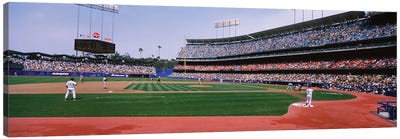 Dodgers vs. Yankees, Dodger Stadium, City of Los Angeles, California, USA Canvas Art Print - Baseball Art