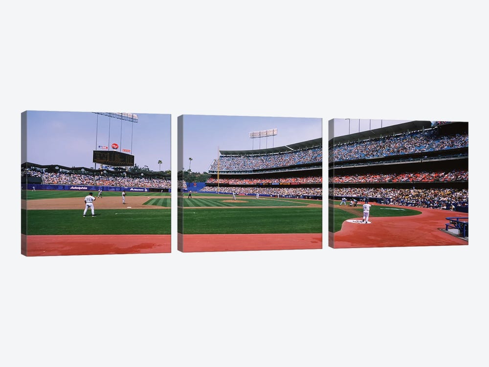 Dodgers vs. Yankees, Dodger Stadium, City of Los Angeles, California, USA by Panoramic Images 3-piece Art Print