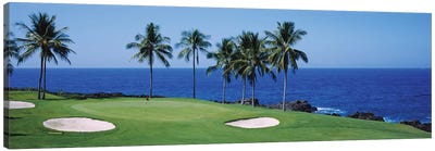 Golf course at the oceanside, Kona Country Club Ocean Course, Kailua Kona, Hawaii, USA Canvas Art Print - Hawaii Art