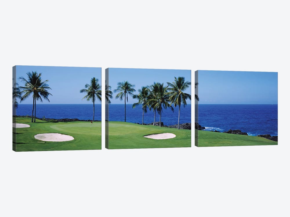 Golf course at the oceanside, Kona Country Club Ocean Course, Kailua Kona, Hawaii, USA by Panoramic Images 3-piece Art Print