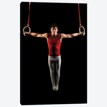 Young man exercising on gymnastic rings, Bainbridge Island, Washington State, USA Canvas Print #PIM12392} by Panoramic Images Canvas Print