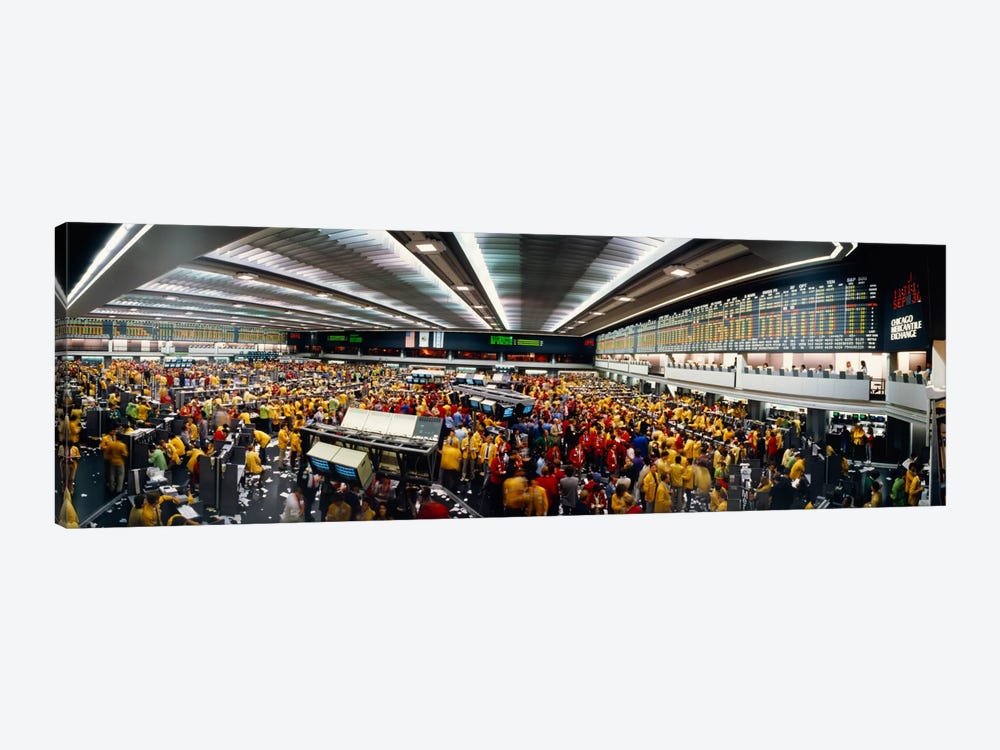 Trading Floor Chaos, Chicago Mercantile Exchange, Chicago, Illinois, USA by Panoramic Images 1-piece Canvas Wall Art
