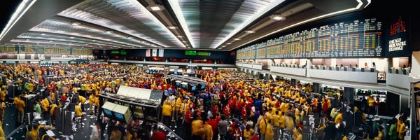 Interiors: Trading Floor Chaos, Chicago Mercantile Exchange, Chicago, Illinois, USA by Panoramic Images