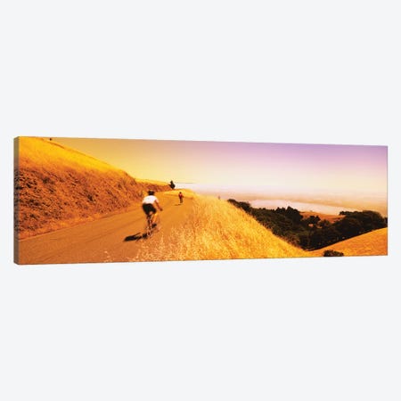 Cyclists on a road, Mt Tamalpais, Marin County, California, USA Canvas Print #PIM12447} by Panoramic Images Canvas Artwork