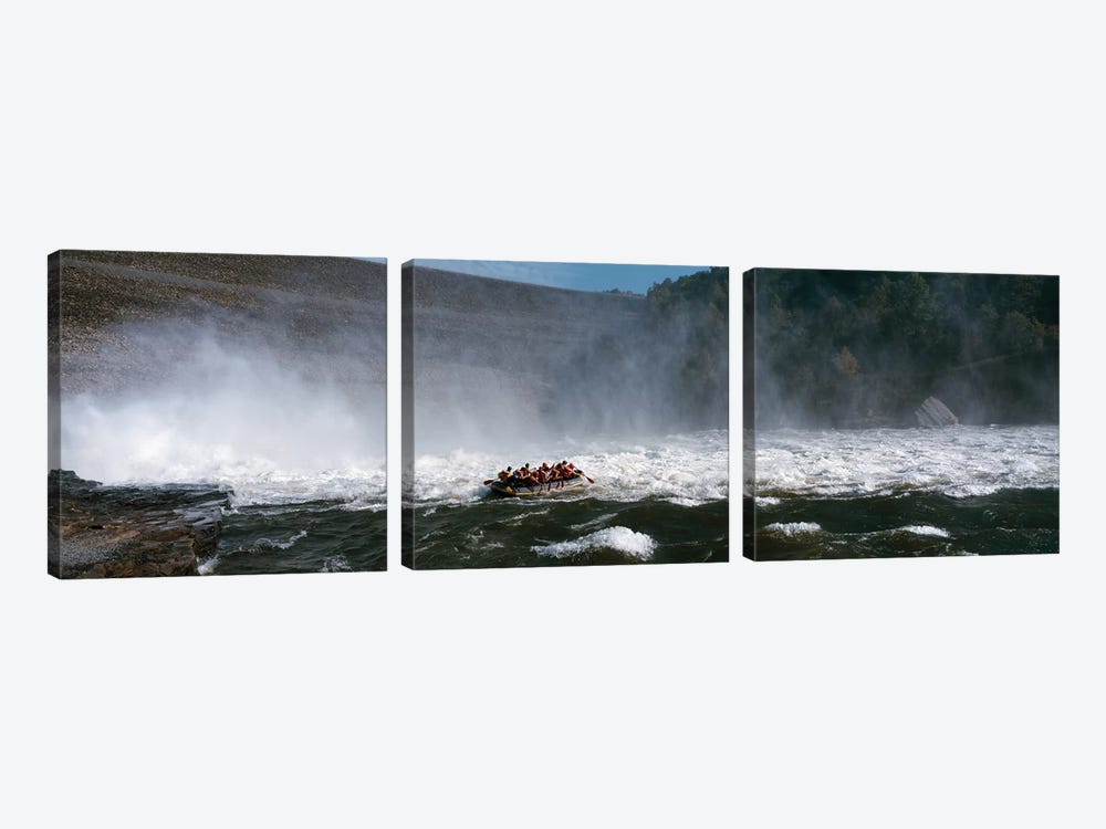 Group of people rafting in a river, Gauley River, West Virginia, USA by Panoramic Images 3-piece Canvas Art Print