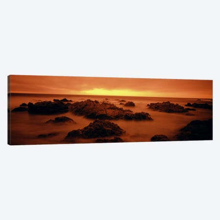 Foggy beach at dusk, Pebble Beach, Monterey County, California, USA Canvas Print #PIM1246} by Panoramic Images Canvas Wall Art