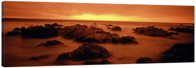 Foggy beach at dusk, Pebble Beach, Monterey County, California, USA Canvas Art Print - Monterey